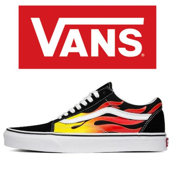 Vans Old Skool 'Flames' - Size 6.5 - Picture 1 of 9